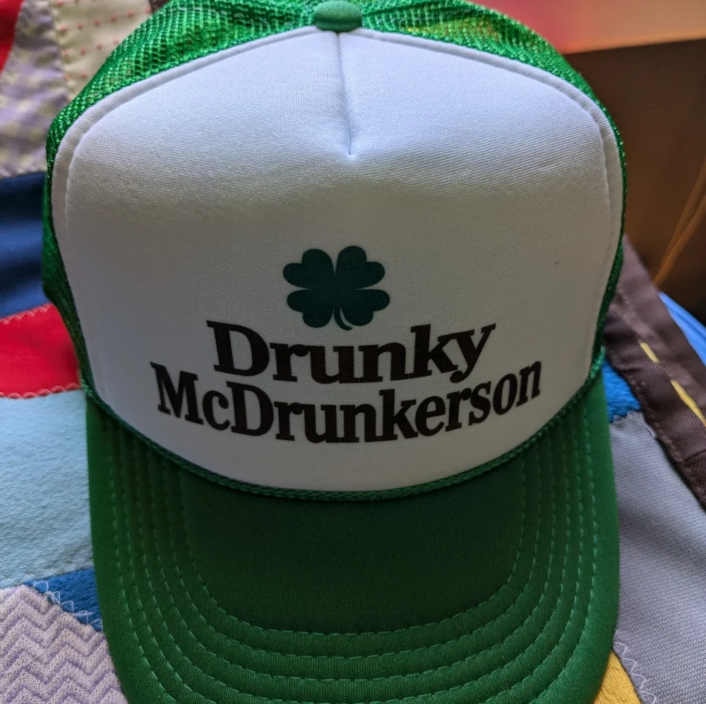 Drunky McDrunkerson Retro Irish Pride Funny Drinking Party Hat Classic Gifts Cap - Picture 2 of 7